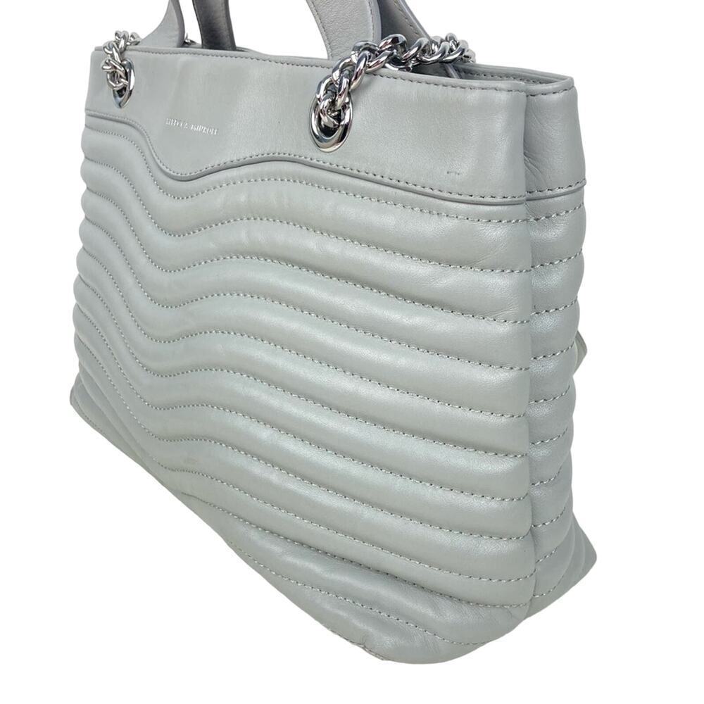 REBECCA MINKOFF Leather m.a.b. Quilted Wave Satchel Shoulder Bag in Perlo - Picture 7 of 16